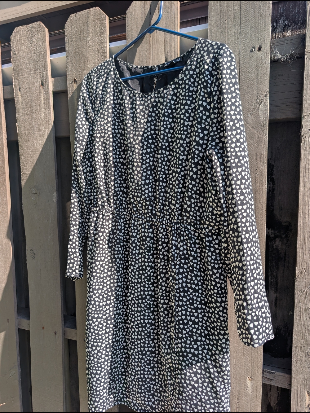 J. Crew Black Dress with White Heart Print